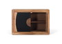 GINER Y COLOMER Aparador de madera de acacia con 2 puertas Natural y negro